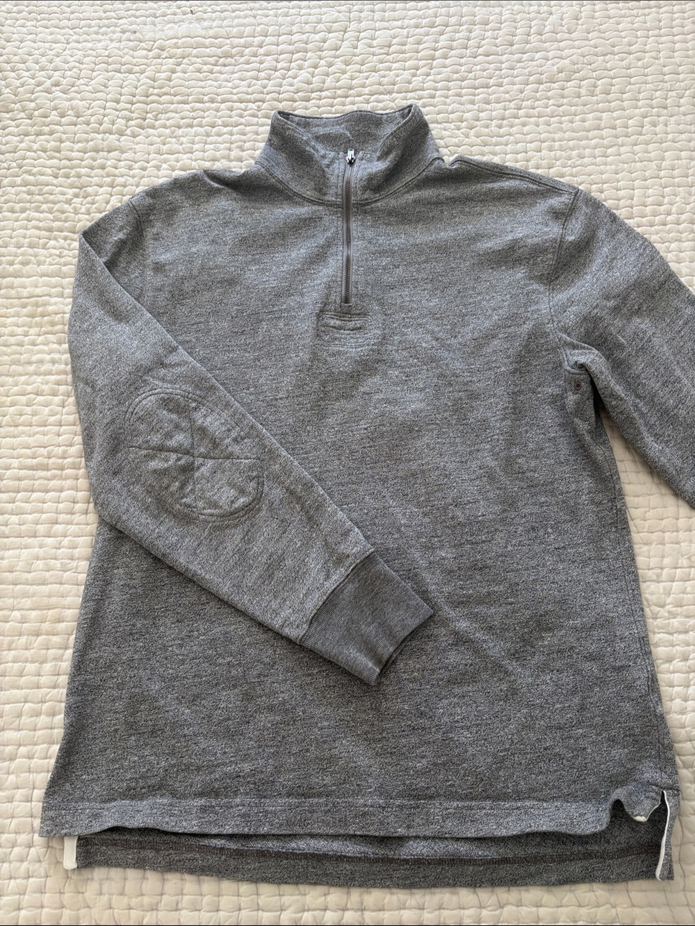 J. Crew Gray Half-Zip Sweater with Elbow Patches - Men’s small